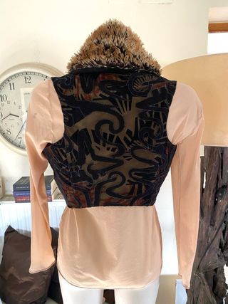 Chaleco Boho XL Pelo Vintage