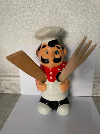 Portautensili da cucina in ceramica Chef vintage,