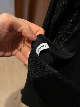 Abito corto glitter nero