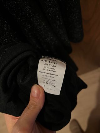 Abito corto glitter nero