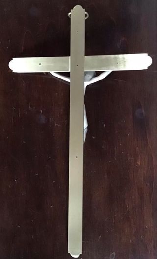 Crocefisso da parete in metallo dorato e argento