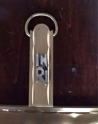 Crocefisso da parete in metallo dorato e argento