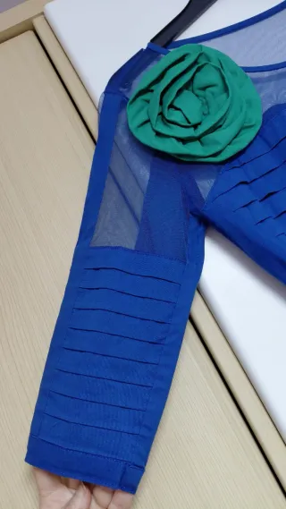 Vestido fiesta azul y verde talla 36