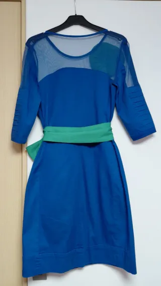 Vestido fiesta azul y verde talla 36