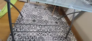 Mesa escritorio cristal y metal