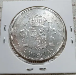 5 Pesetas 1891 *18 *91 Alfonso XIII.