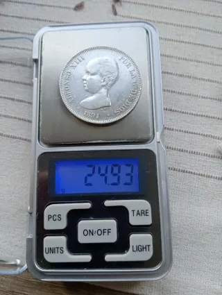 5 Pesetas 1891 *18 *91 Alfonso XIII.