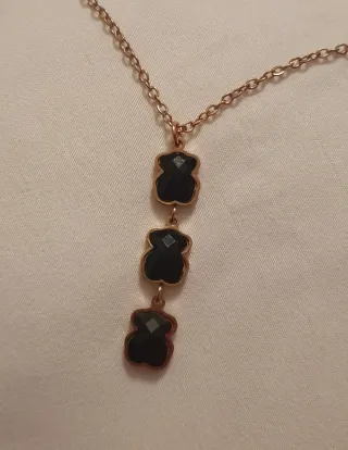 Colgante Tous Oso Negro Dorado