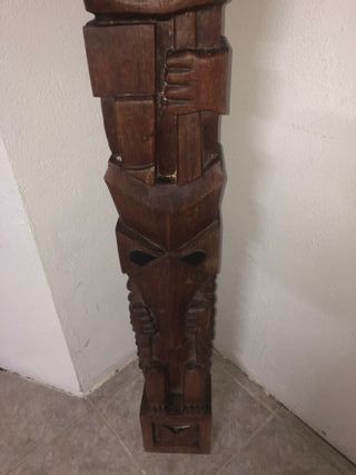 Tótem Azteca de 2 metros madera roble de una pieza