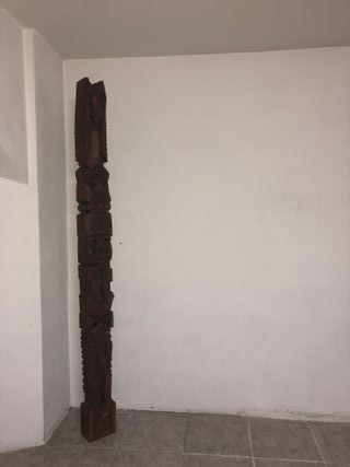 Tótem Azteca de 2 metros madera roble de una pieza