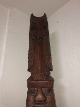 Tótem Azteca de 2 metros madera roble de una pieza