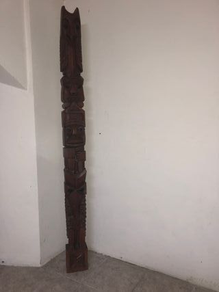 Tótem Azteca de 2 metros madera roble de una pieza