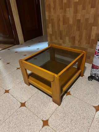 Mesita de centro madera y cristal