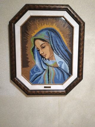Cuadro Punto de Cruz Virgen María