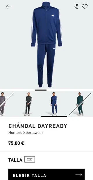 Tengo Ticket, Chándal Adidas Hombre Talla XL Azul