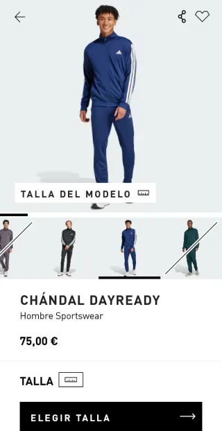 Tengo Ticket, Chándal Adidas Hombre Talla XL Azul