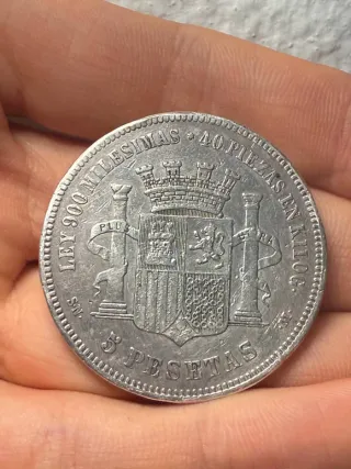 Moneda de Plata 5 Pesetas 1870 de España
