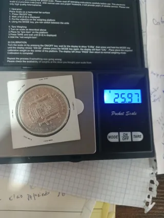 Moneda 5 Pesetas Plata Rey Const. España