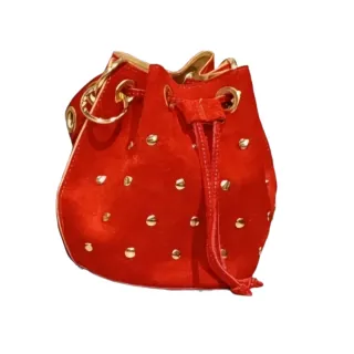 Bolso bombonera de piel auténtica de ante "Alexa"