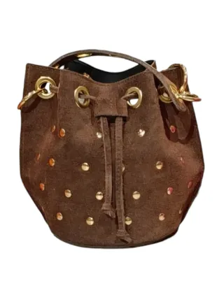 Bolso bombonera de piel auténtica de ante "Alexa"