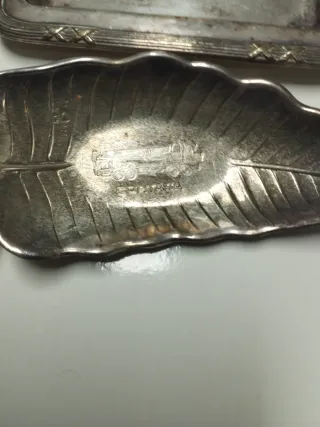 2 Ceniceros y bandeja vintage Alpaca