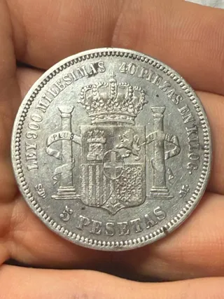 Moneda de Plata 5 Pesetas 1871 de España
