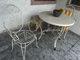 Mesa redonda forja exterior