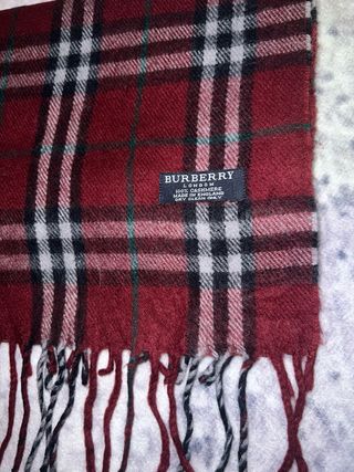 Bufanda Burberry Lana Vintage Burdeos