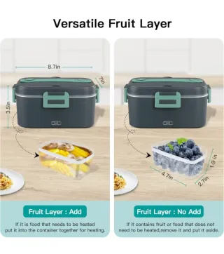 Fiambrera Eléctrica 60W 1.5L Calentador Comida