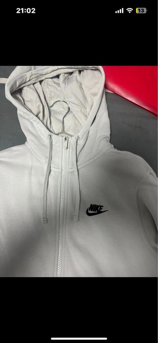 Sudadera Nike con cremallera blanco crudo