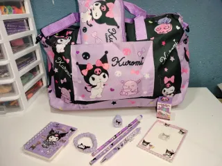 Set Kuromi Papelería Bolso viaje