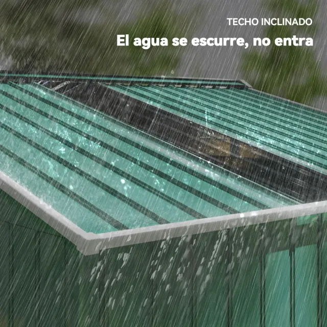 Cobertizo Jardín Metálico 4.9m² Verde