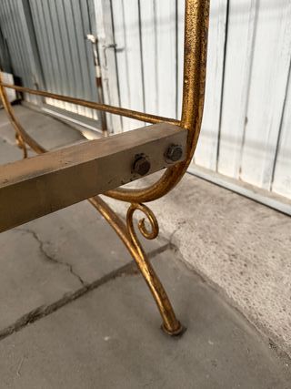 Estructura Cama Metal Dorada forja