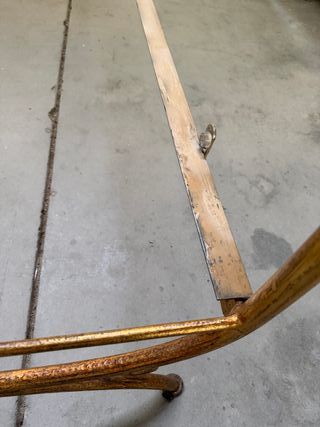 Estructura Cama Metal Dorada forja