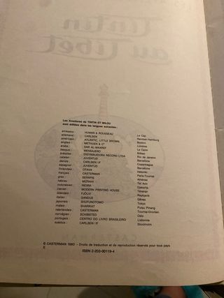Tintin au tibet  edición  francesa 1960