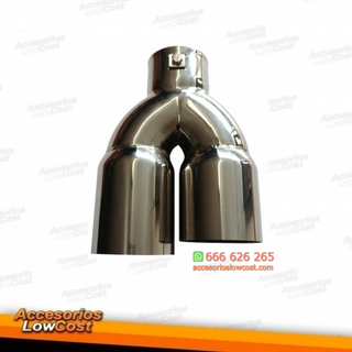 Cola de escape doble universal en acero inox.