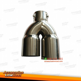Cola de escape doble universal en acero inox.