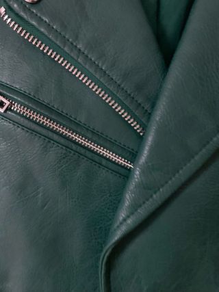 Chaqueta Biker Verde Bershka Talla M