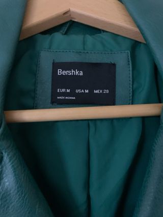 Chaqueta Biker Verde Bershka Talla M