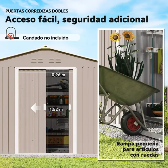 Cobertizo Jardín 4.9m² 277x195x192cm