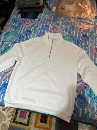 Felpa bianca con zip nuova