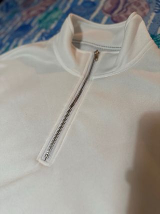 Felpa bianca con zip nuova