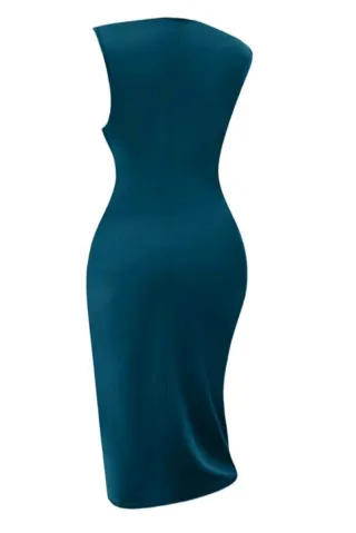 Vestido midi azul real