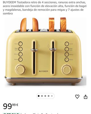 Tostadora BUYDEEM Retro Controles Independientes