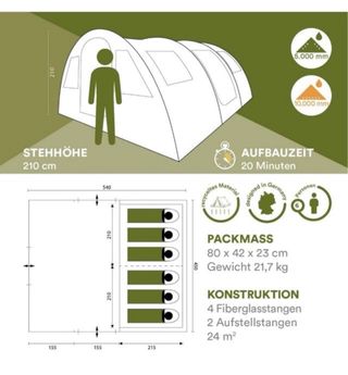 Tienda campaña familiar Skandika Gotland 6