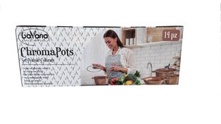 Set Pentole Rosa/nero/rame con Coperchi Vetro