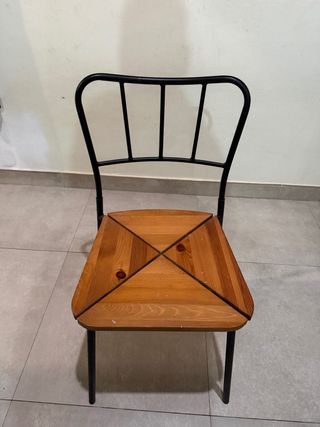 4 Sillas comedor metal y madera