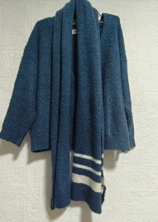 Cárdigan + bufanda Poems Azul Talla S/M