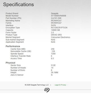 Disco duro Seagate IronWolf 10TB 3.5 7200RPM