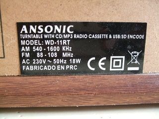 TOCADISCOS CON RADIO-CD/MP3-USB-SD-CASSETE